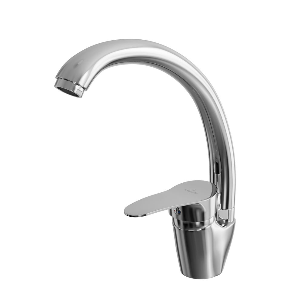 Смеситель для кухни 40k MIXLINE ML03-032 высокий излив б/отв боковая п/гайку (без подводки)