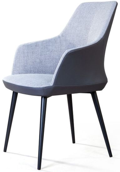 Стул с подлокотниками Frank, рогожка комби серый