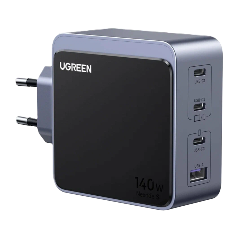 Сетевое зарядное устройство Ugreen Nexode S мощностью 140 Вт (3 USB-C, USB-A) (GaN) (X570) Многопортовый мощный адаптер питания. Есть поддержка PD 3.1