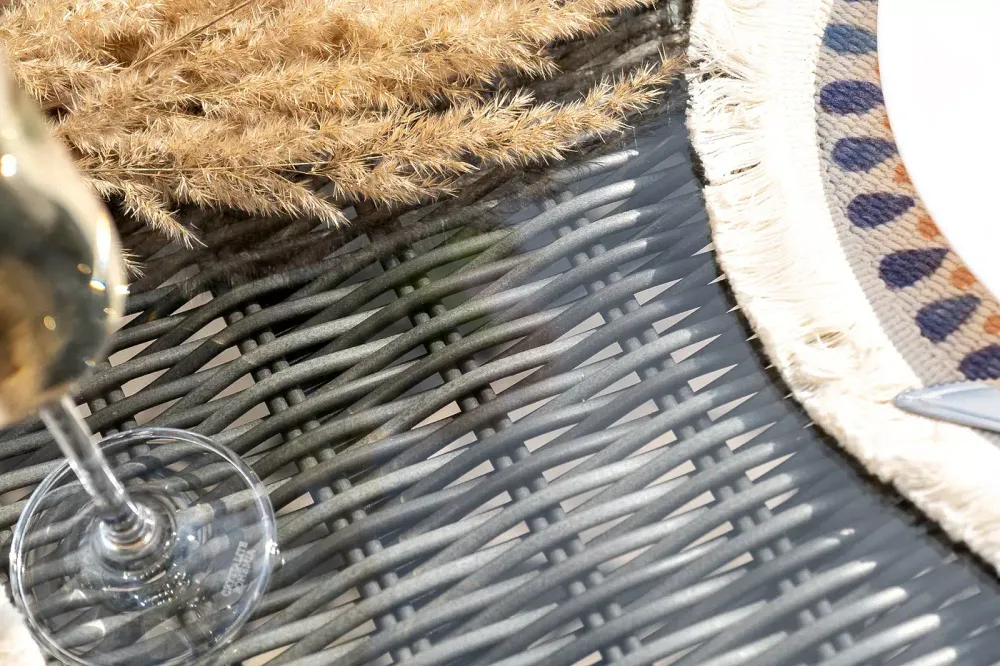 "Дольче" обеденная группа из искусственного ротанга, цвет графит