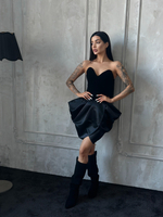 Костюм Bisher из корсета без лямок на молнии и атласной юбки с защипами