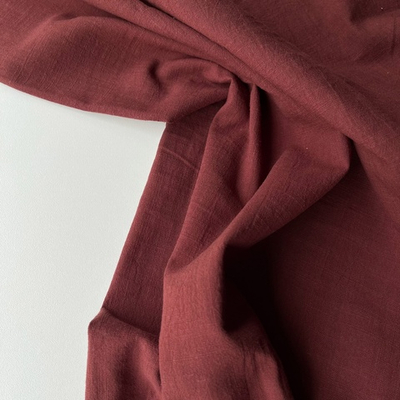 Хлопок "под Лён" Бордово-шоколадный