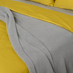 Плед жемчужной вязки серого цвета Essential, 180х220 см