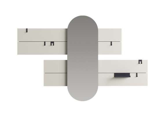 Вешалка Stripe L горизонтальная с зеркалом 60*160 см (серо-бежевый)