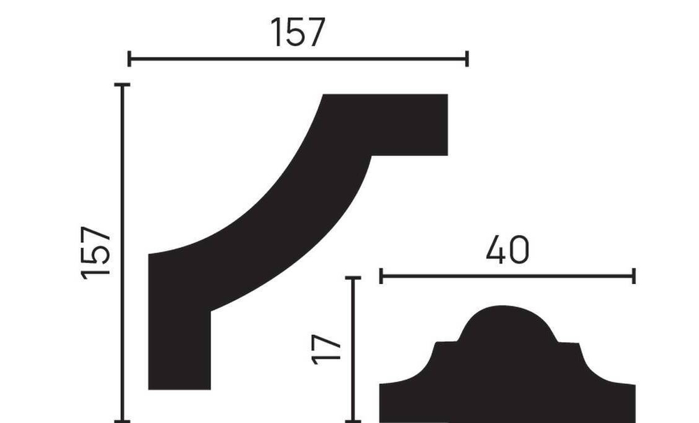 C1-DD002/Декоративный уголок гладкий (157х157х19мм)/4
Стоимость за упаковку 4 шт