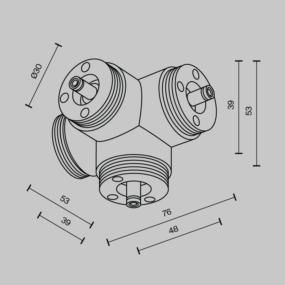 Х-образный вертикальный коннектор для системы без ввода питания Maytoni SHELF CA019L4C-B