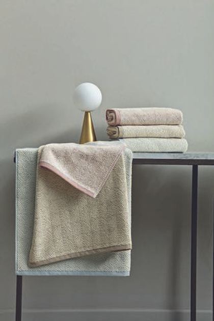 Набор полотенец 2шт La Perla Platino rosa boho бежевый с розовым