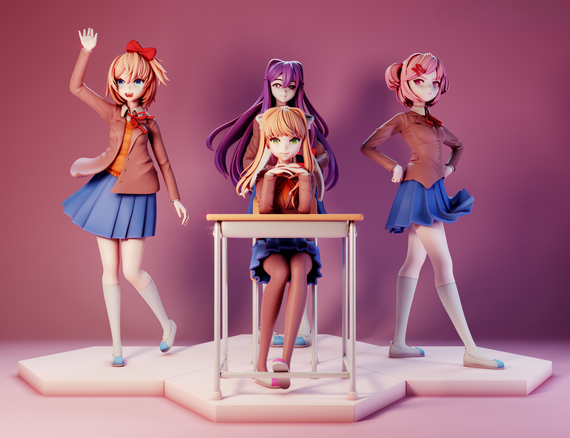 DDLC Girls Set - Doki Doki Literature Club
