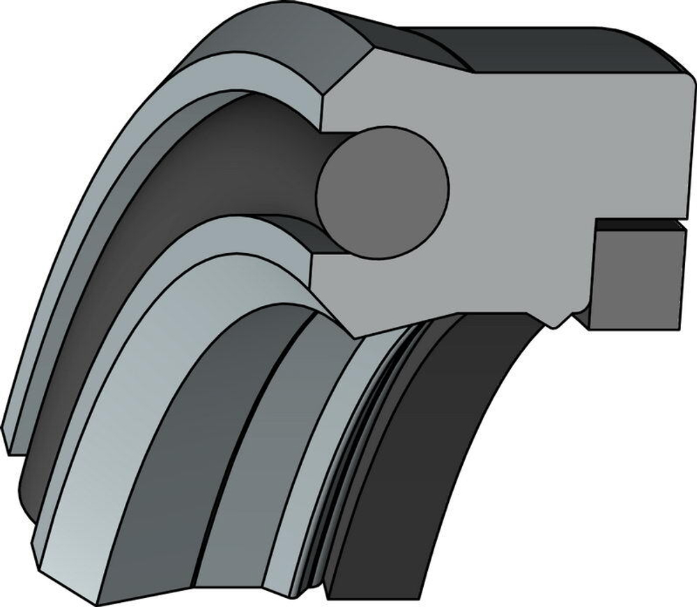 A162-055 PU Высокоэффективное U-образное штоковое уплотнение для тяжёлых условий 55-68-13