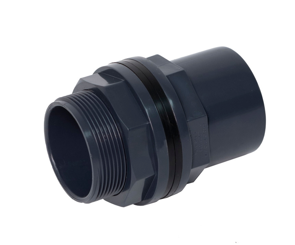 Танк-адаптер ПВХ (НПВХ) разборный обжимной с наружной резьбой под клей (Ру10-16), Китай