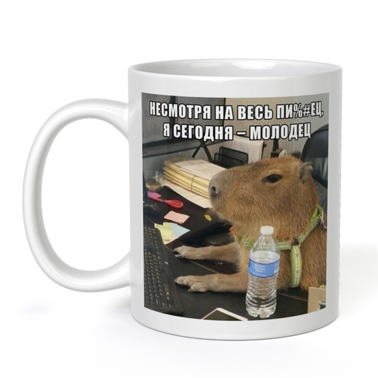 Кружка керамическая Не смотря на весь капец, я сегодня молодец, 330 мл