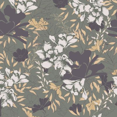 Коричневые нарисованные цветы