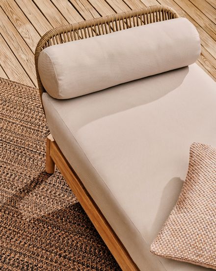 Catalina Шезлонг из светло-серой веревки и массива акации Испания La Forma