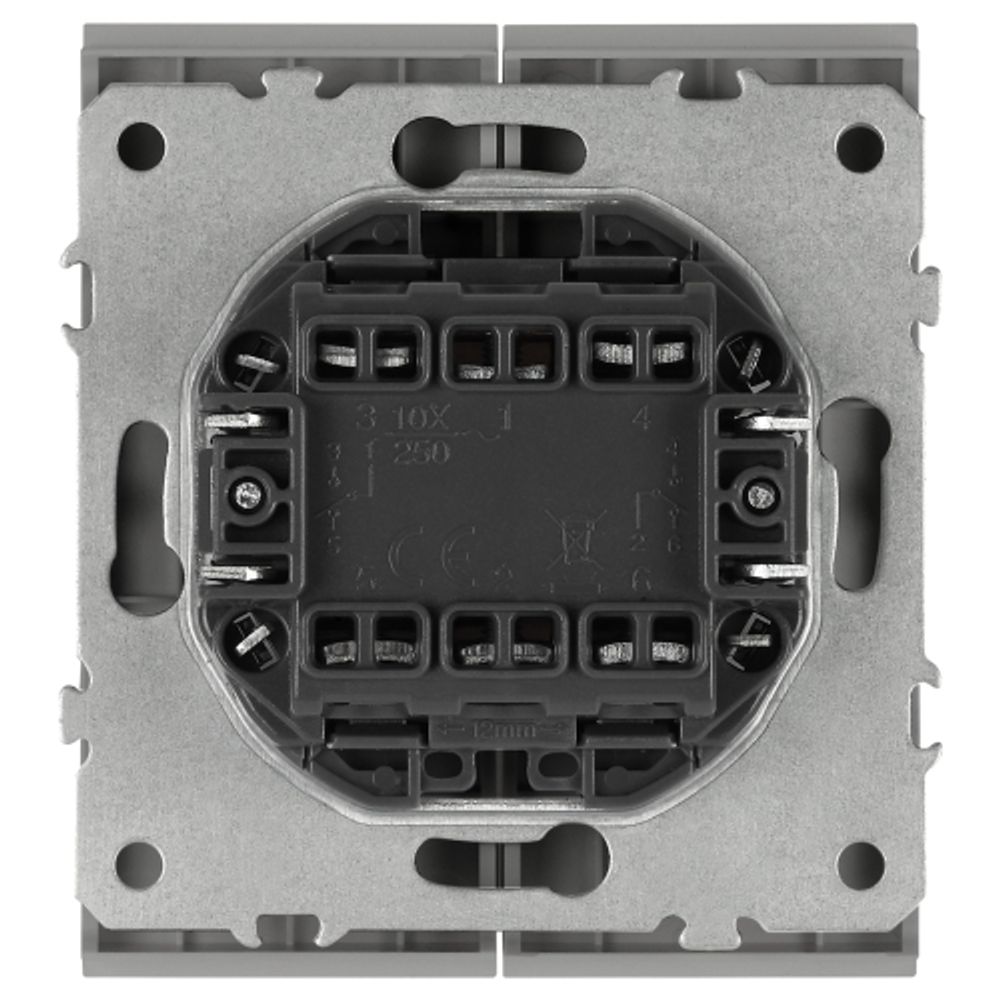 Переключатель ЭРА Arktik 16-1106-03 двойной 10АХ-250В алюминий | Эра Arktik