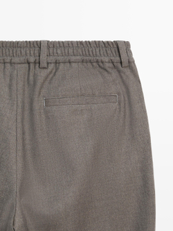 Massimo Dutti Брюки из шерстяной смеси, серо-коричневый