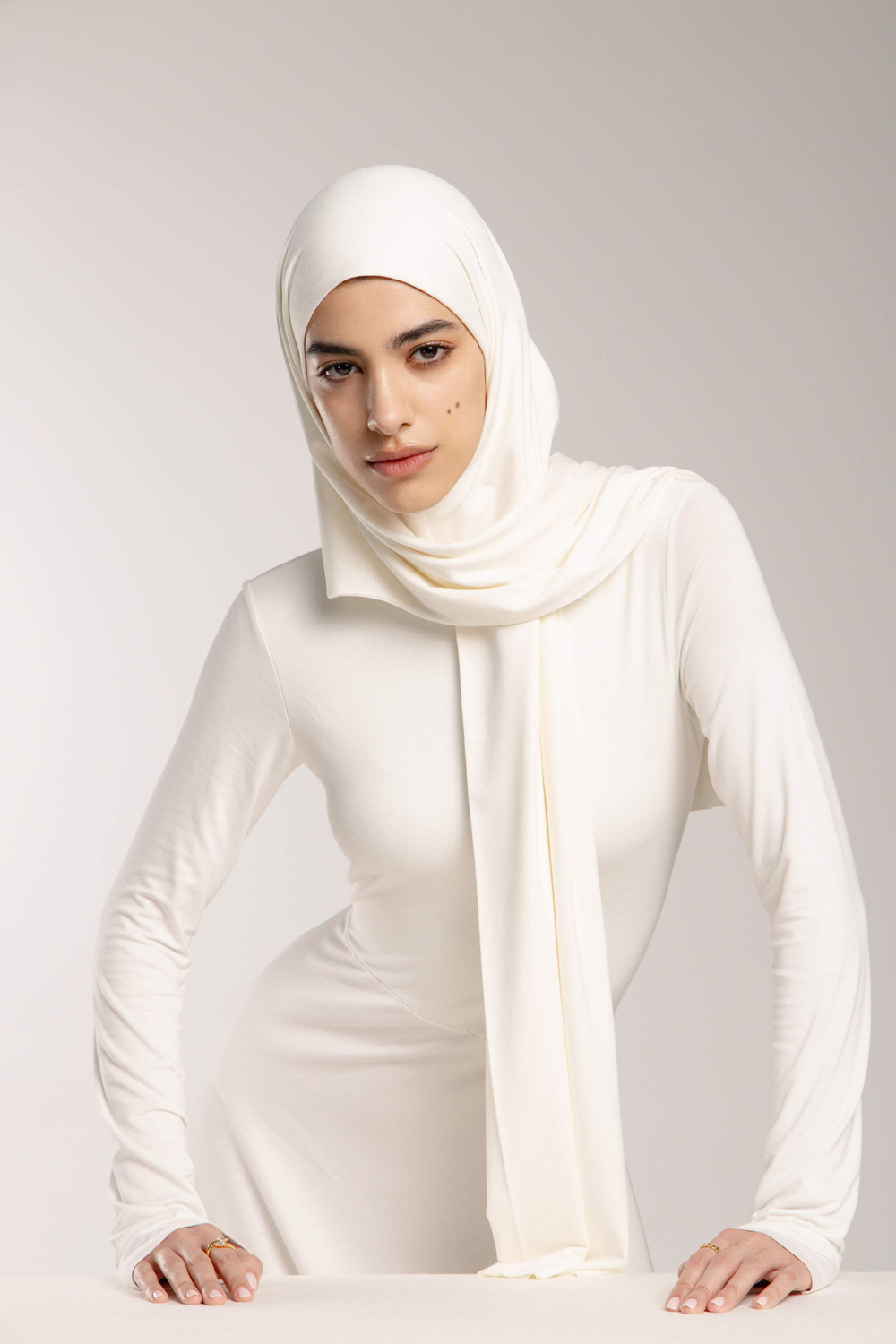 Хиджаб Молик двухслойный белый