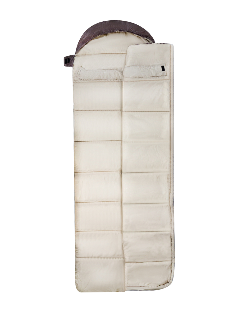 Спальный мешок Naturehike U250S  с капюшоном, коричневый (NH20MSD07), молния слева