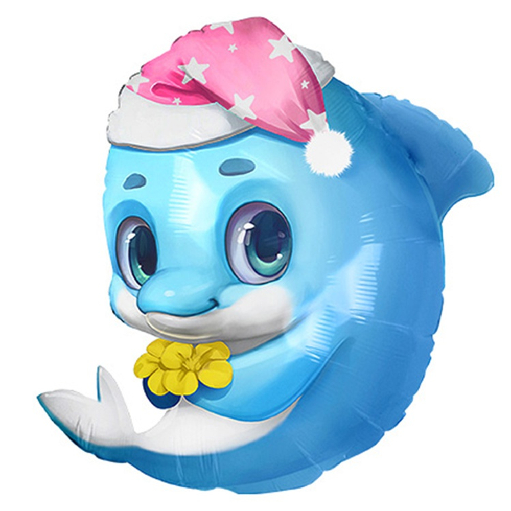 Шар Фольгированный Дельфин малыш голубой (Голубой)