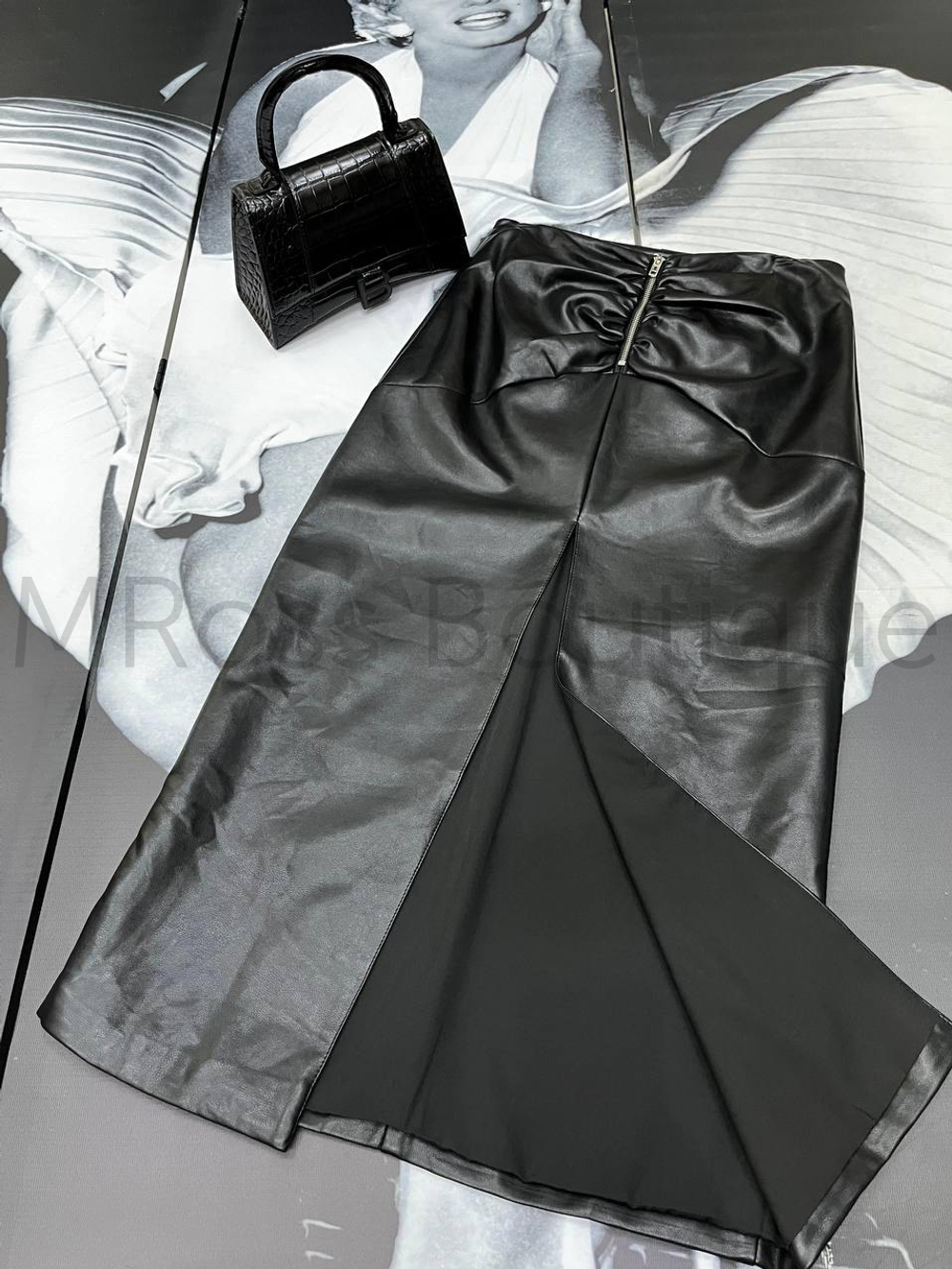 Кожаная юбка Balenciaga