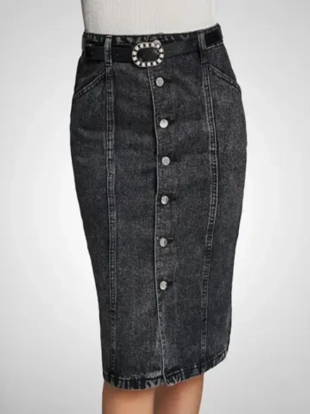 ♡︎ Юбка джинсовая миди на пуговицах ♡︎