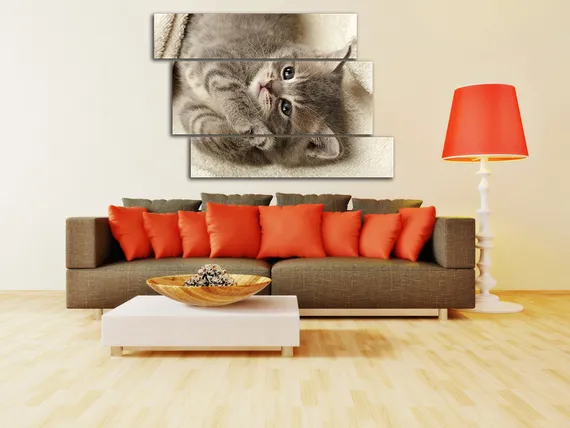 Модульная картина "Пушистый котенок"