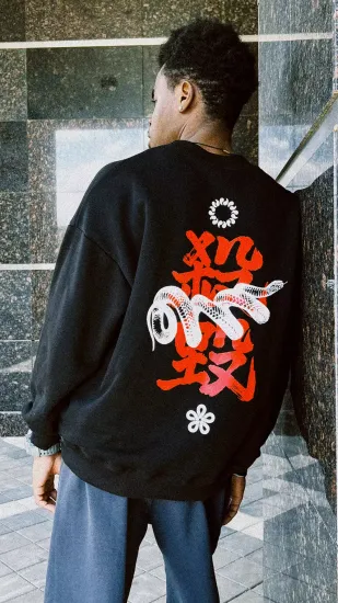 Толстовка  oversize "Tokyo snake"