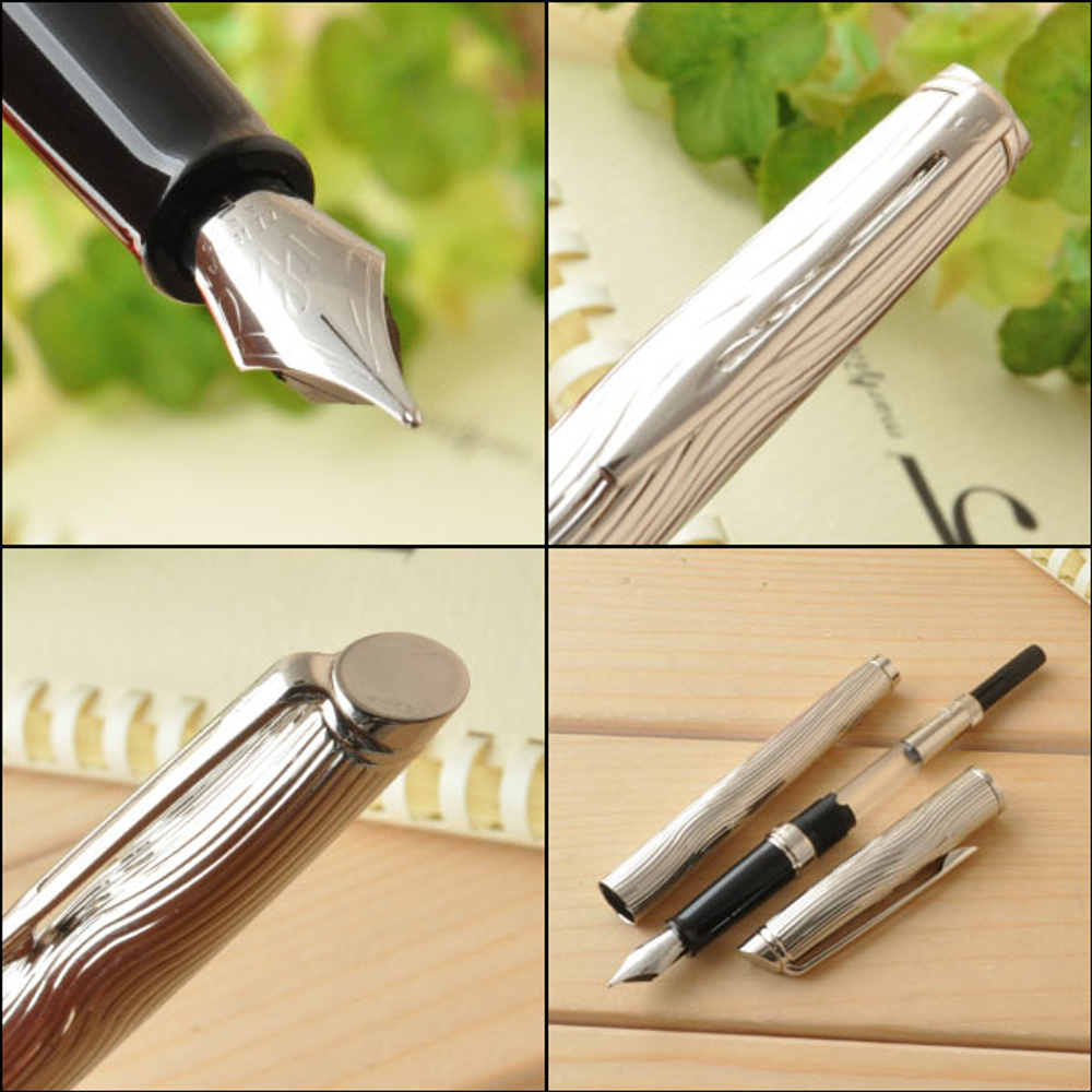 Перьевая ручка Waterman Hemisphere Deluxe , цвет: Metal CT, перо: F