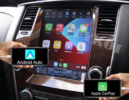 Магнитола Nissan Patrol Y62, Infiniti QX56/QX80 2010-2019 (поддержка Bose, 360 и мониторов) - Carmedia ZF-1222-Q6 в стиле "Тесла" монитор 12.1" на Android 11, 8/128Гб, CarPlay, 4G SIM-слот