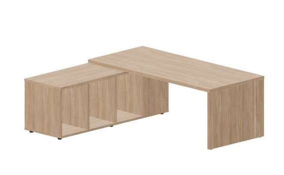 Стол на опорной сервисной тумбе (левый) 200(+0/15/30)х180х73.5см