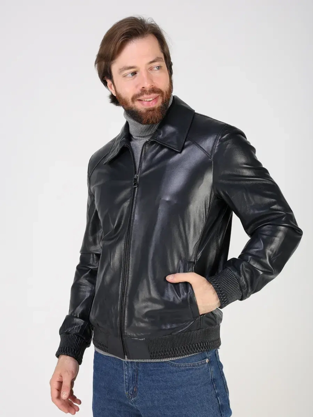 Кожаная куртка демисезонная