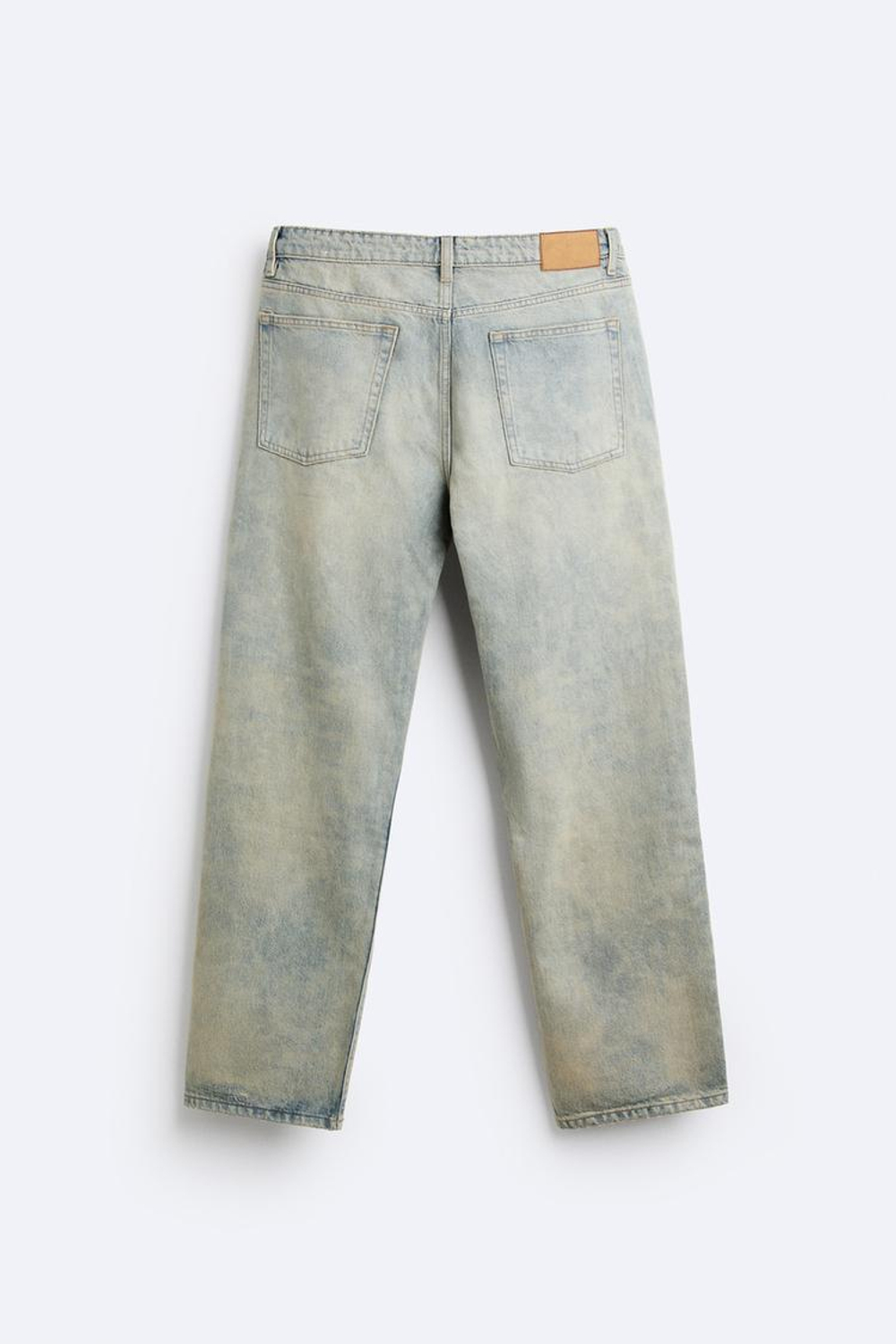 ZARA ДЖИНСЫ STRAIGHT-LEG, ЗЕЛЕНОВАТО-СИНИЙ