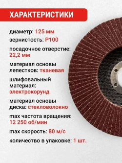 Круг лепестковый торцевой 125 мм P100 VIRA