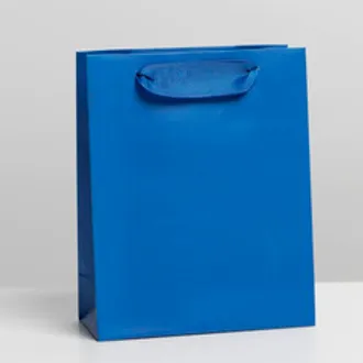 Пакет подарочный ламинированный «Синий» S / шт