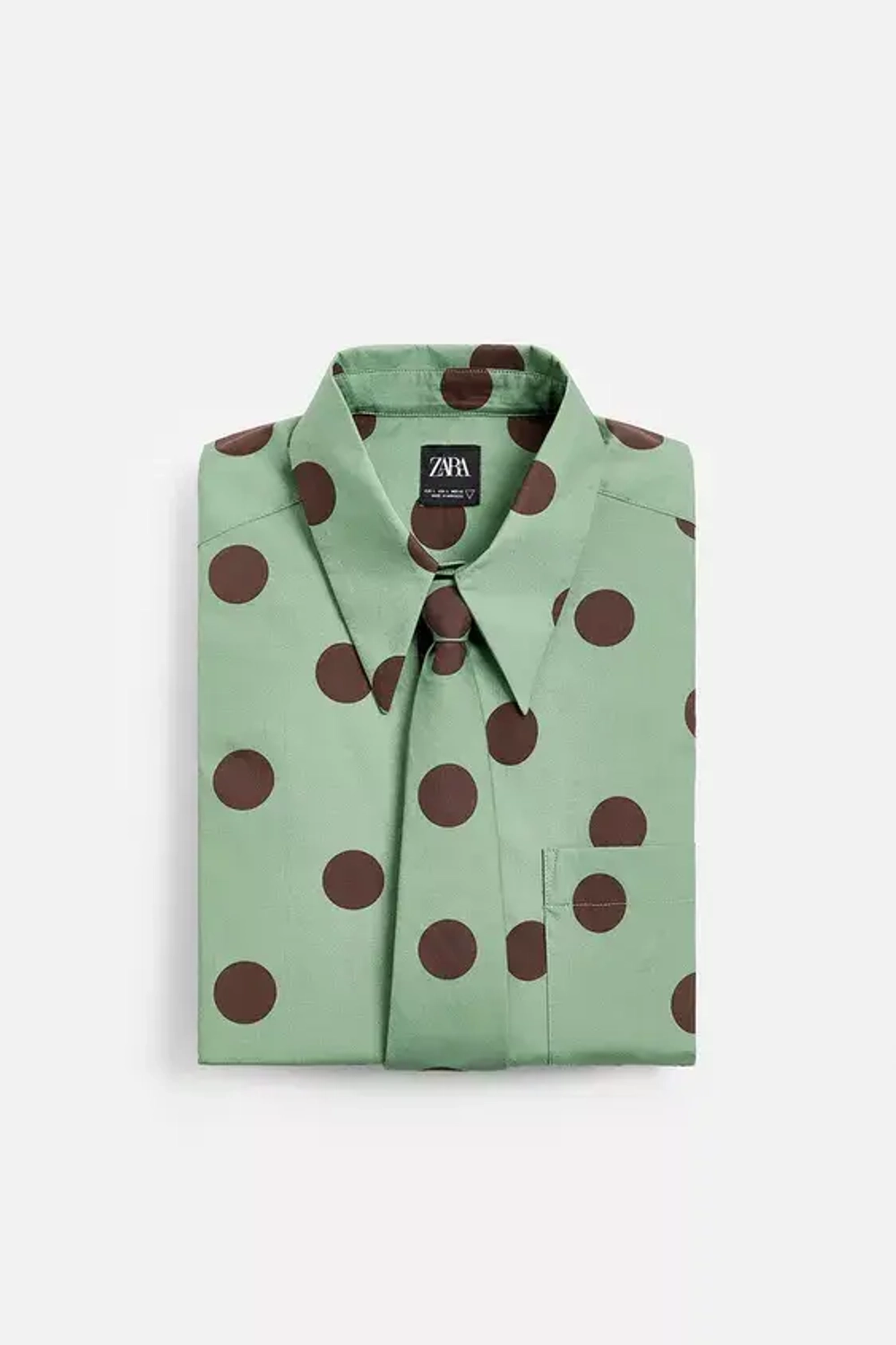 ZARA X HARRY LAMBERT, ГАЛСТУК В ГОРОШЕК, СВЕТЛО-ЗЕЛЕНЫЙ