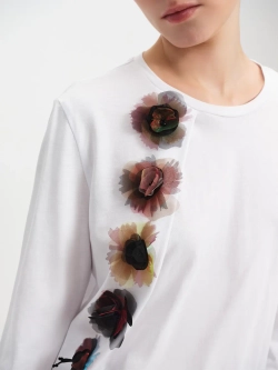 Лонгслив с объемными цветами OLA OLA