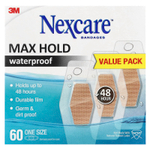 Nexcare, Водонепроницаемые бинты, максимальная фиксация, 60 бинтов одного размера