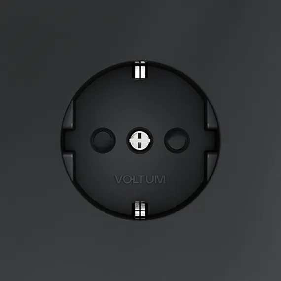 Розетка встраиваемая VOLTUM S70 с заземлением и защитными шторками, 16А, (графит) vls040207