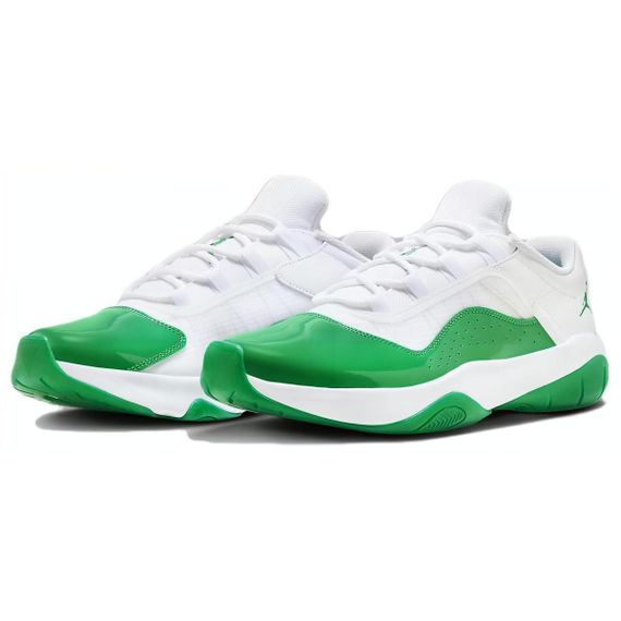 Jordan Air Jordan 11 Винтажные баскетбольные кроссовки Низкие Топ Бело-зеленые Женские