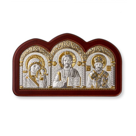 Спаситель, Казанская БМ, Николай Чудотворец, триптих, 65х115