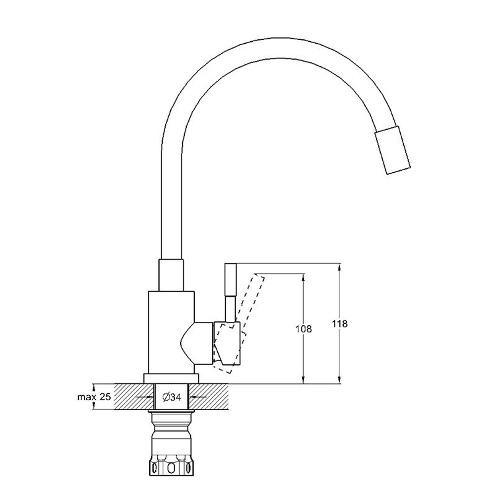 Смеситель SOLONE для кухни EZA4-F090BU