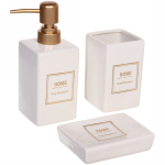 Набор для ванной из 3-х предметов керамический «Кадис» белый