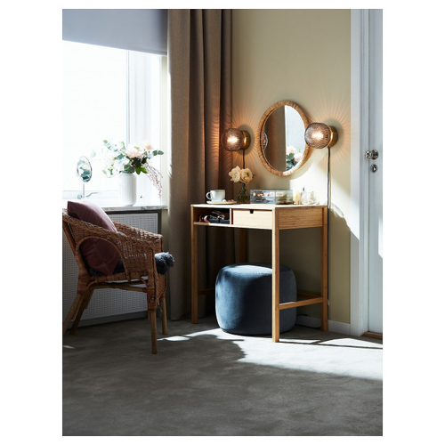 Настенный светильник IKEA SOLKLINT (СОЛКЛИНТ), Латунь, Серо-прозрачное стекло, 27 см, 17х14х16 см