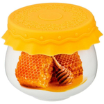 Баночка для меда и варенья 180мл с силиконовой крышкой "Соты"