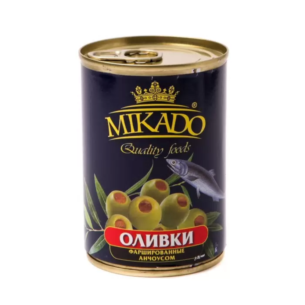 Оливки MIKADO с анчоусом 300 гр