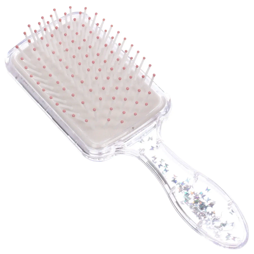 Расческа массажная прямоугольная «КОТИКИ», микс 4 дизайна, 19*6,5см (PVC подвес)