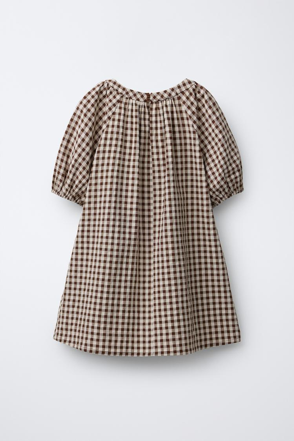 ZARA ПЛАТЬЕ В КЛЕТКУ, БЕЖЕВО-КОРИЧНЕВЫЙ