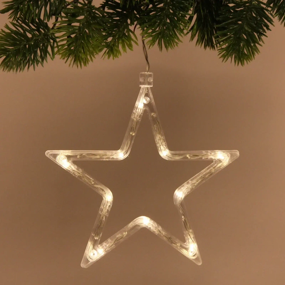 Фигура светодиодная «Звезда» 18х17 см (батарейки 3 ААА), 1 реж, Теплый белый