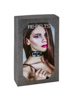 Ошейник черный с зеркальным элементом Cindy Black ( черный ) (Цвет: черный с зеркальным)