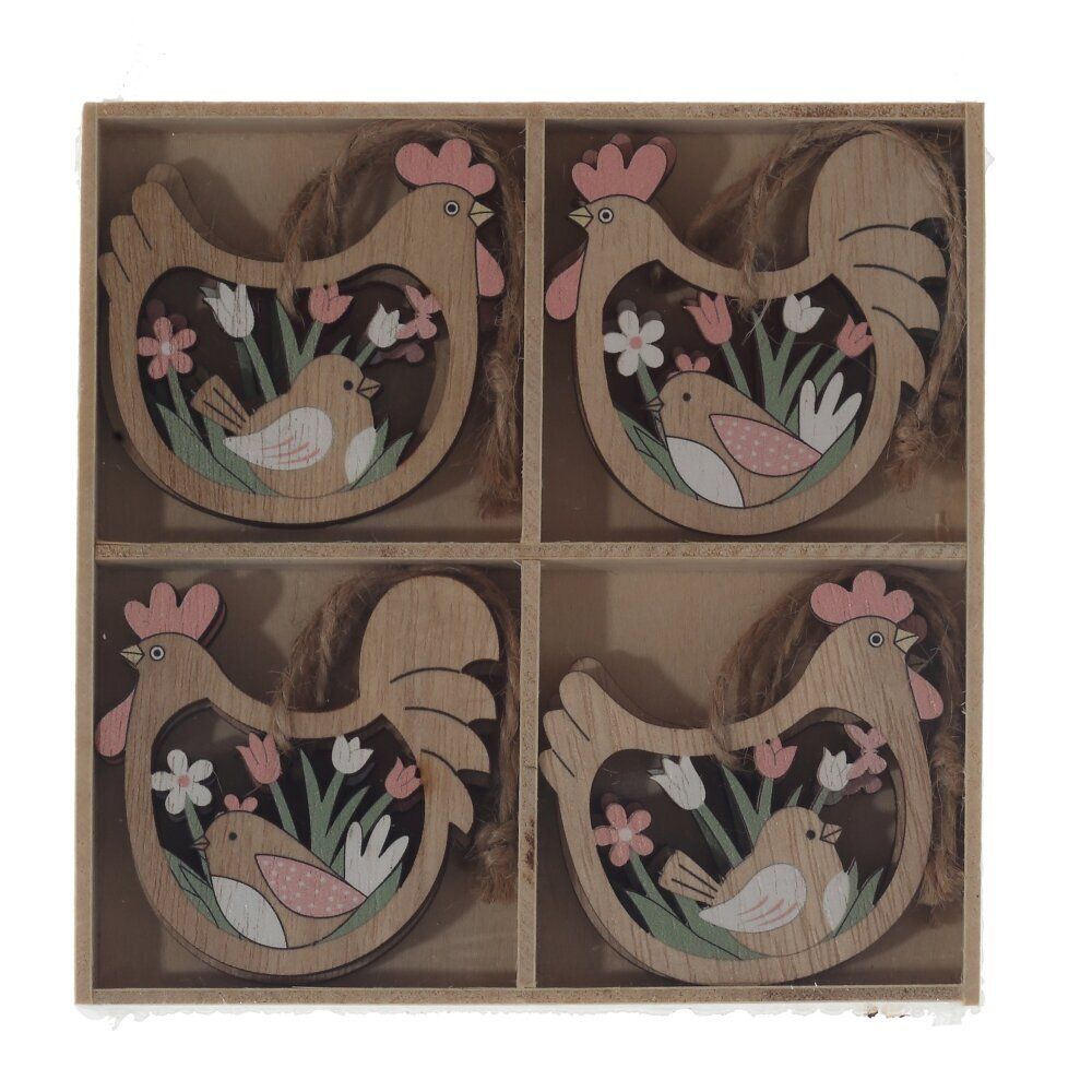 GAEM Набор из 8-ми изделий декоративных подвесных "Курица/Петух" (6*05*6), L12,5 W12,5 H1,5 см