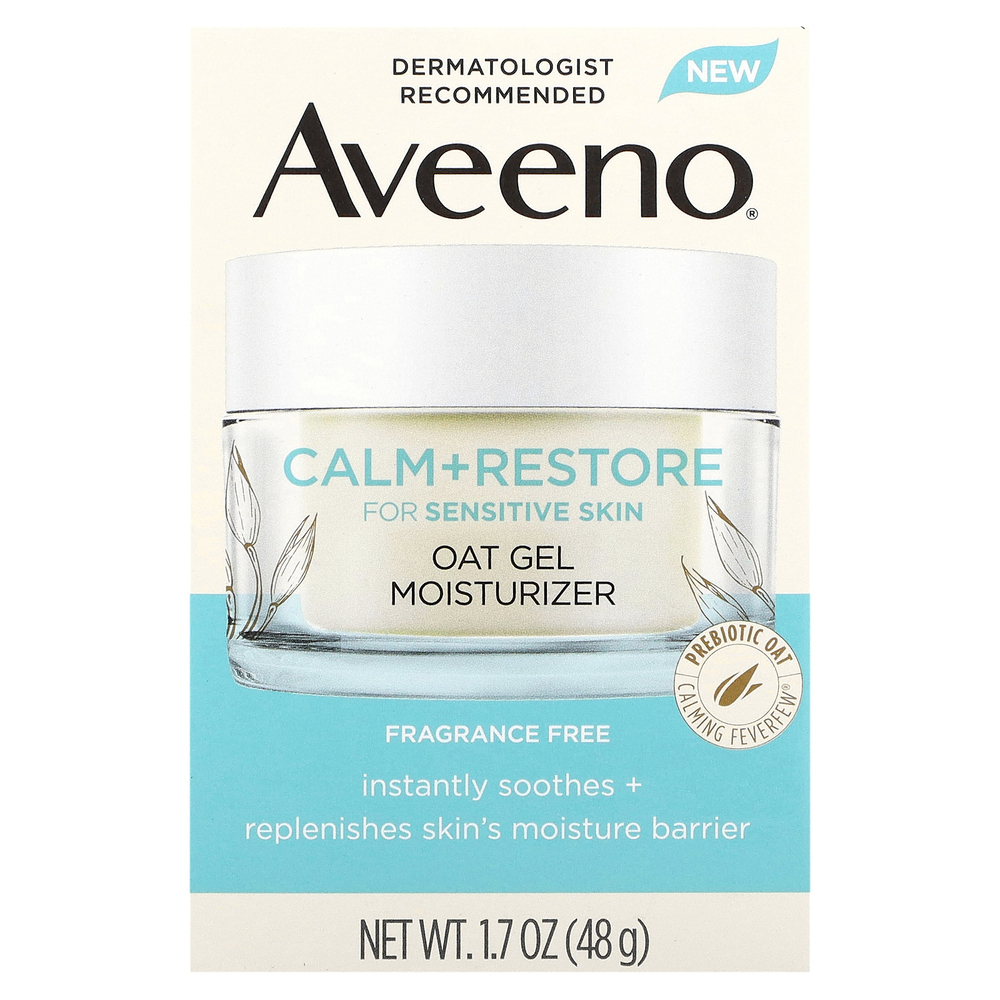 Aveeno, Calm + Restore, увлажняющий гель-крем с овсом, без отдушек, 48 г (1,7 унции)